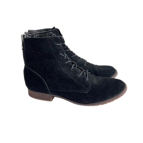 Steve Madden Rawlings Size 7 Black Leather Suede Booties Ankle Boots - Picture 1 of 12